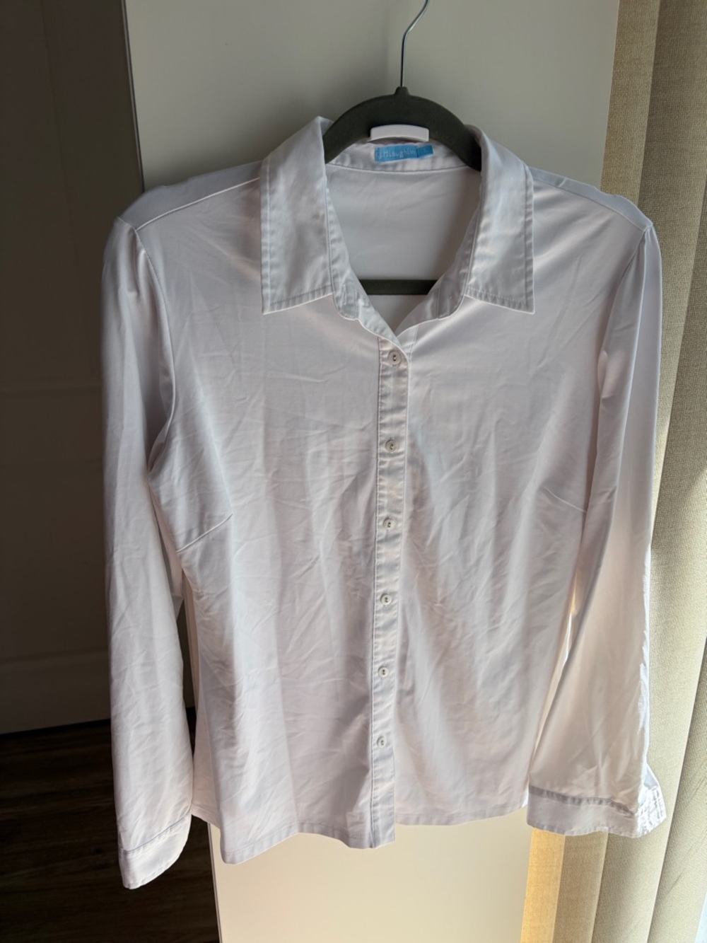 J. McLaughlin White Long-Sleeve Button-Down Shirt